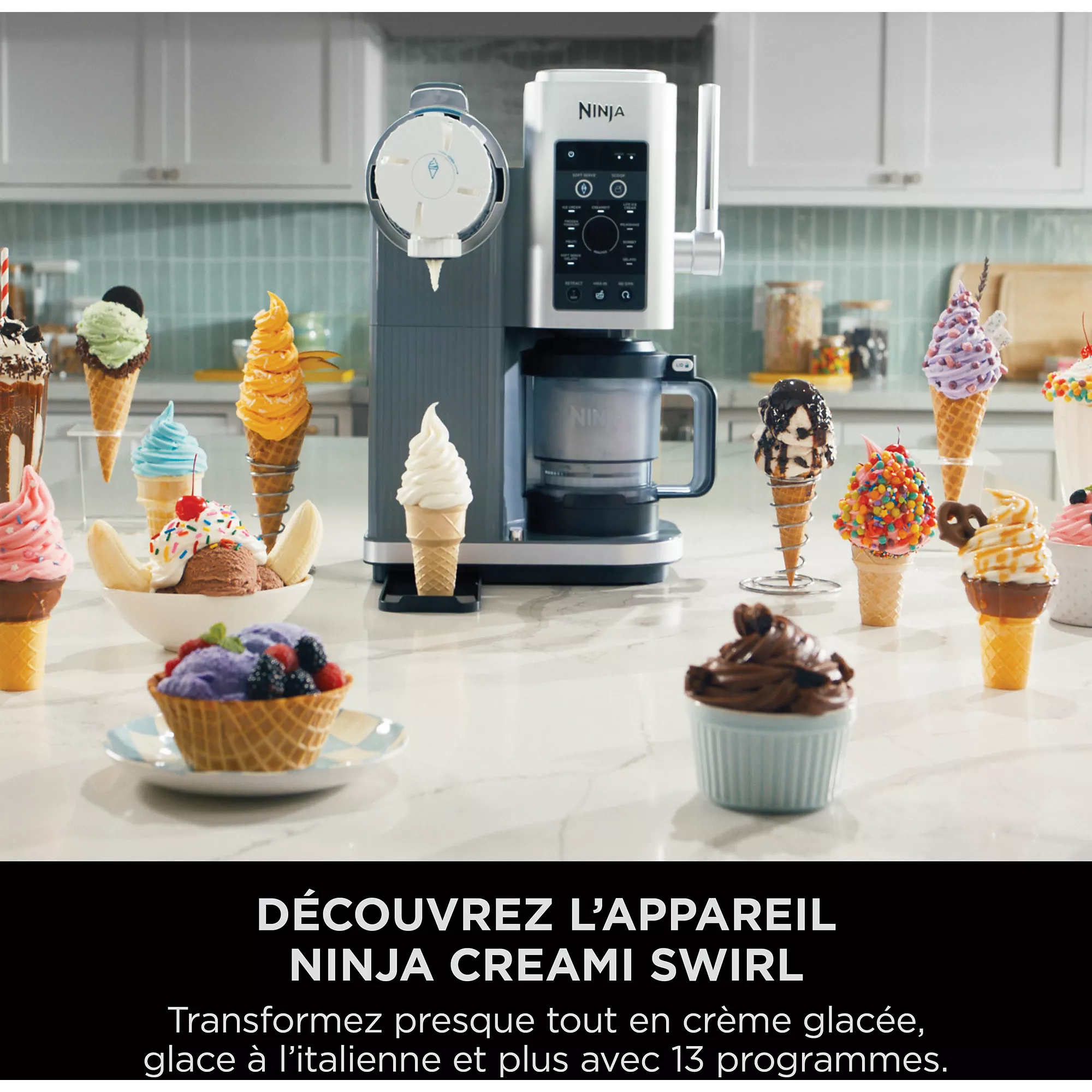 Ninja Swirl CREAMi – Machine 13-en-1 pour Glaces & Délices Givrés