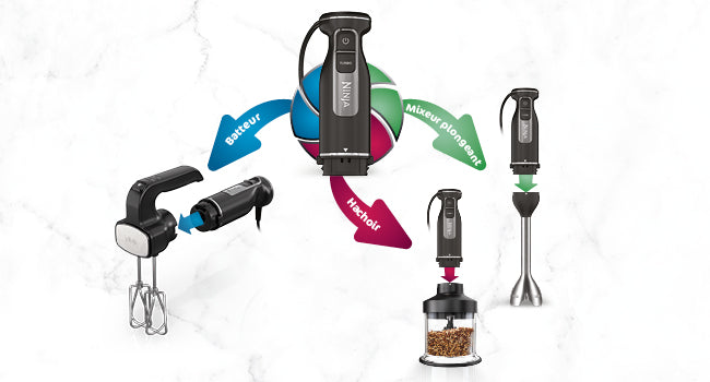 Ninja Foodi - Mixeur 3-en-1 Noir Puissance, Précision et Polyvalence dans un Appareil Compact