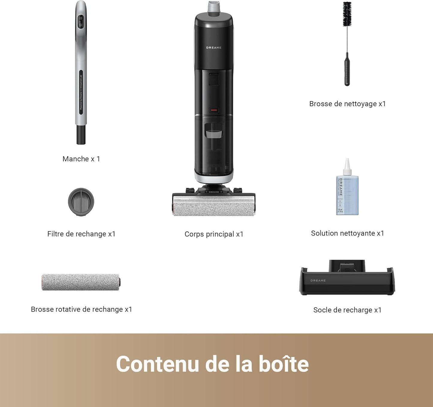 dreame H14 Pro Aspirateur Laveur Sec Et Humide, Design Plat à 180°