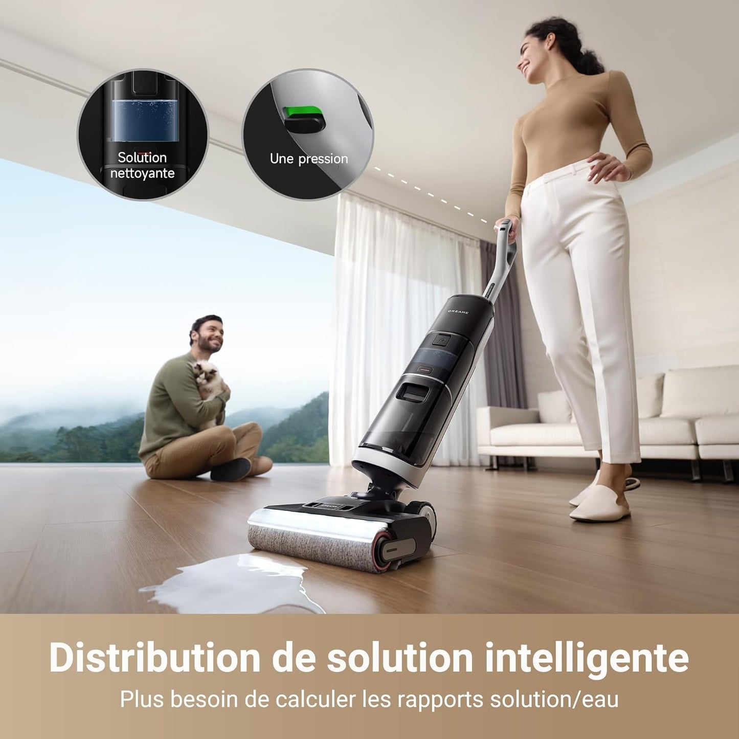 dreame H14 Pro Aspirateur Laveur Sec Et Humide, Design Plat à 180°