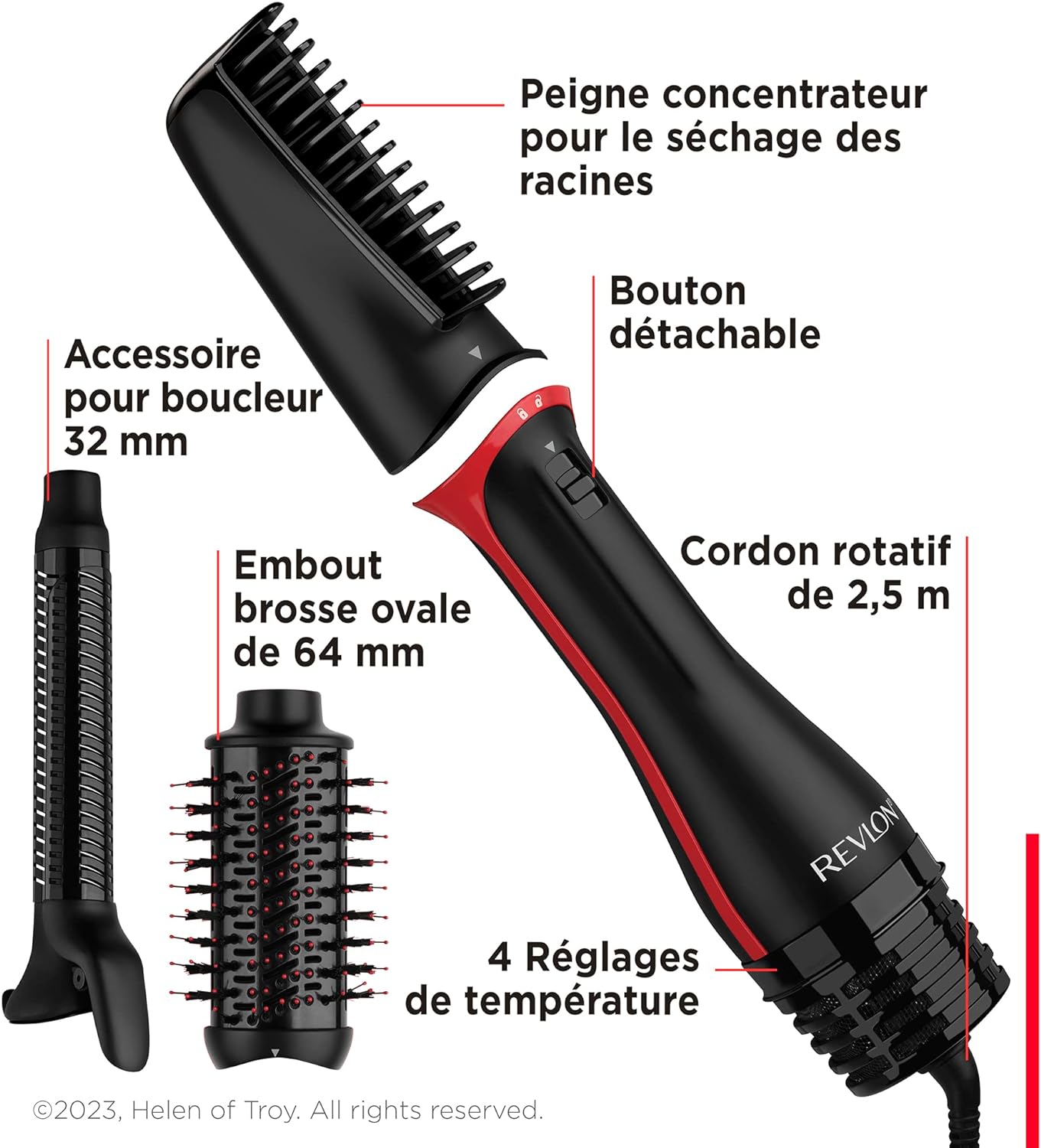 REVLON Brosse coiffante multi-usages One-Step de REVLON - 3-EN-1