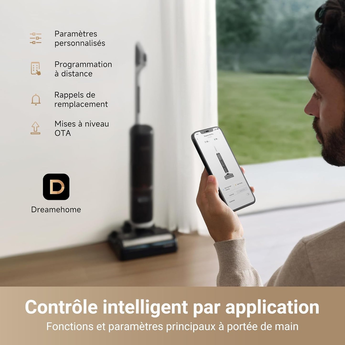 dreame H14 Pro Aspirateur Laveur Sec Et Humide, Design Plat à 180°