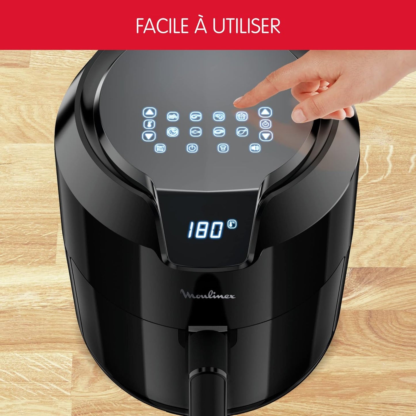 Moulinex Friteuse sans huile XL + gril, 4,2 L, 6 personnes, 8 programmes,