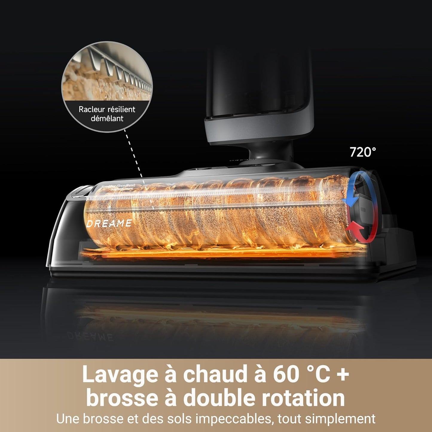 dreame H14 Pro Aspirateur Laveur Sec Et Humide, Design Plat à 180°