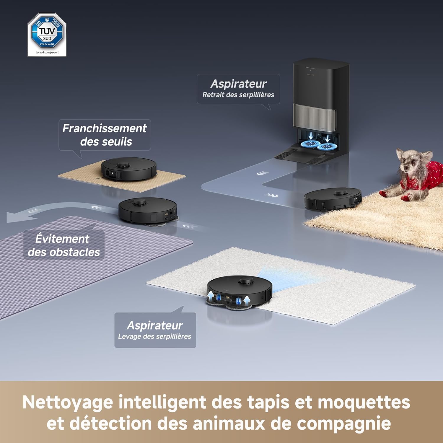 Dreame L40S Pro Ultra Noir – Robot Aspirateur Laveur Auto-Nettoyant 19000 Pa