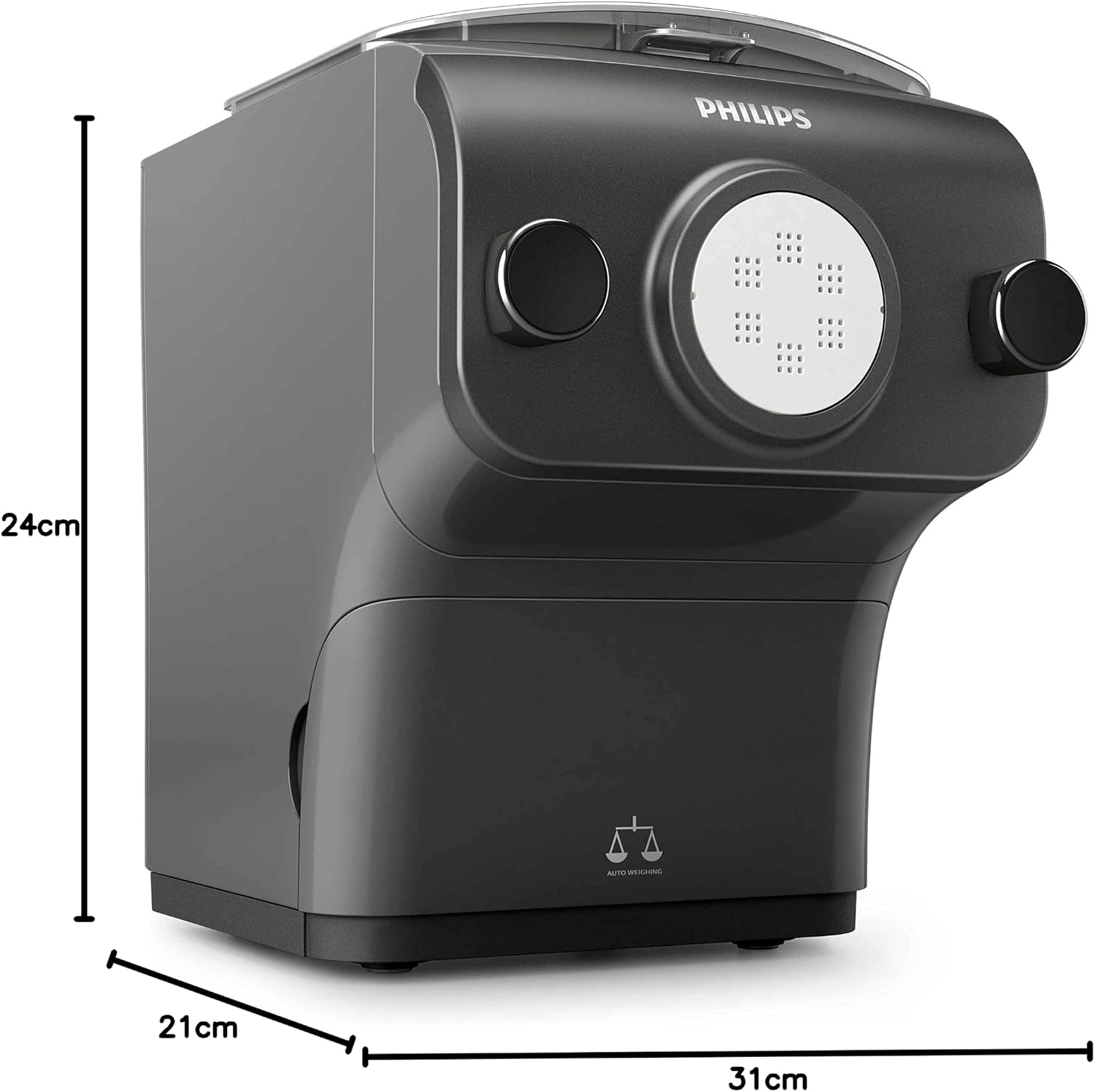 Dimensions de la Philips Pasta Maker HR2382/15 : 31 × 21 × 24 cm