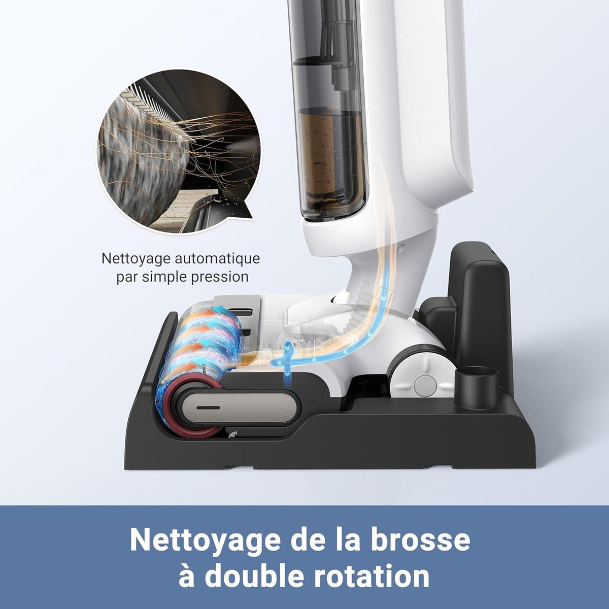 Mova K20 Aspirateur Laveur Sans Fil, Aspire et Lave en 1 Passage, 30 min, Auto-Nettoyage