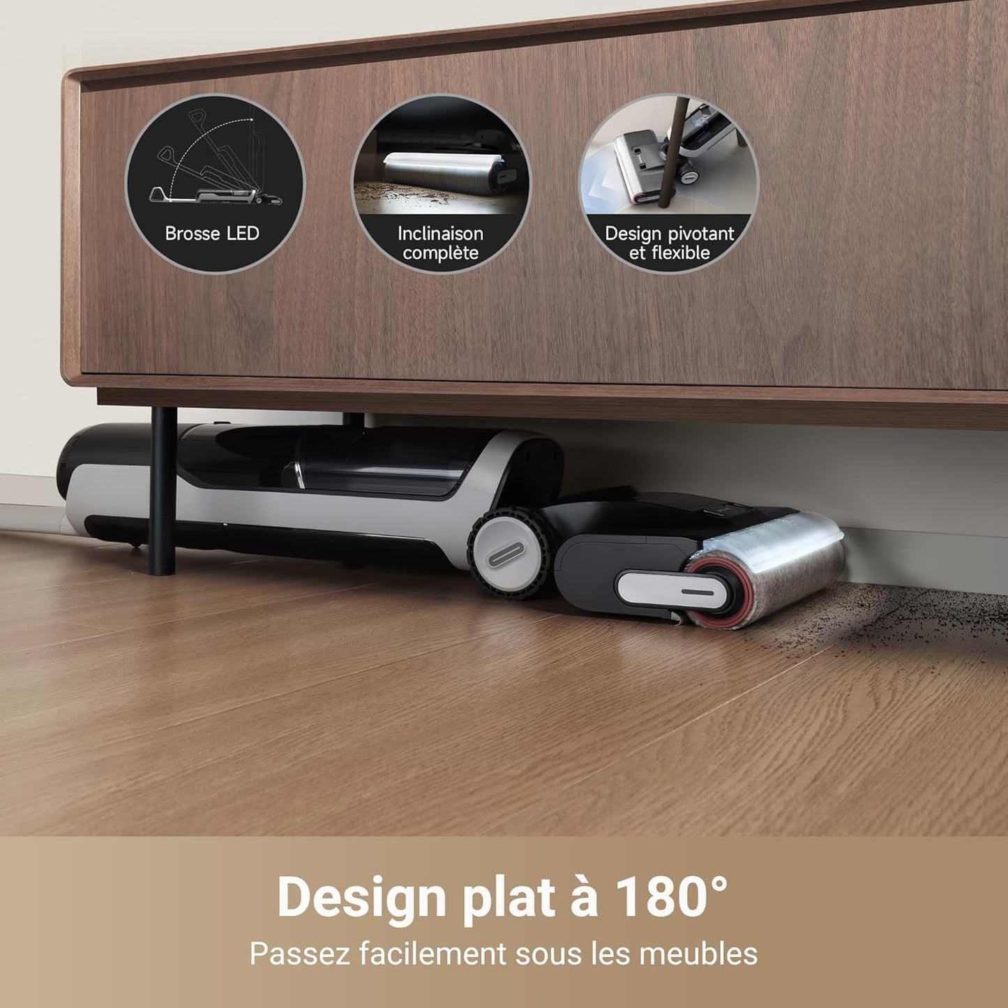 dreame H14 Pro Aspirateur Laveur Sec Et Humide, Design Plat à 180°