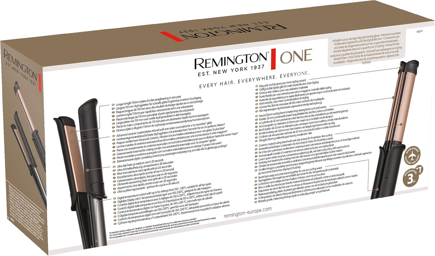 Lisseur Remington S6077 APPAREIL À COIFFER STRAIGHT & CURL ONE