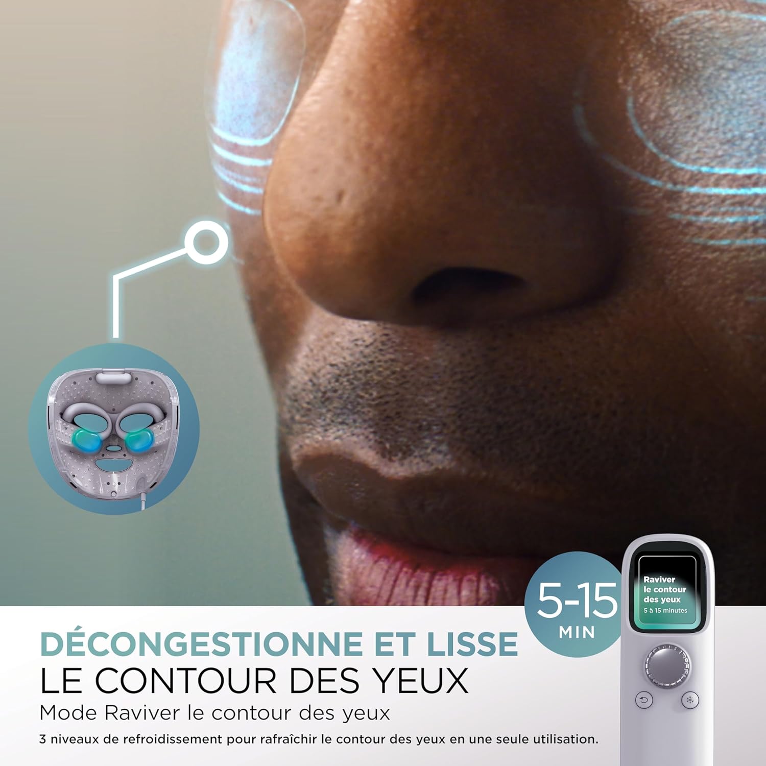 Shark Masque LED Visage Universel – Technologie Dermatologique à Domicile