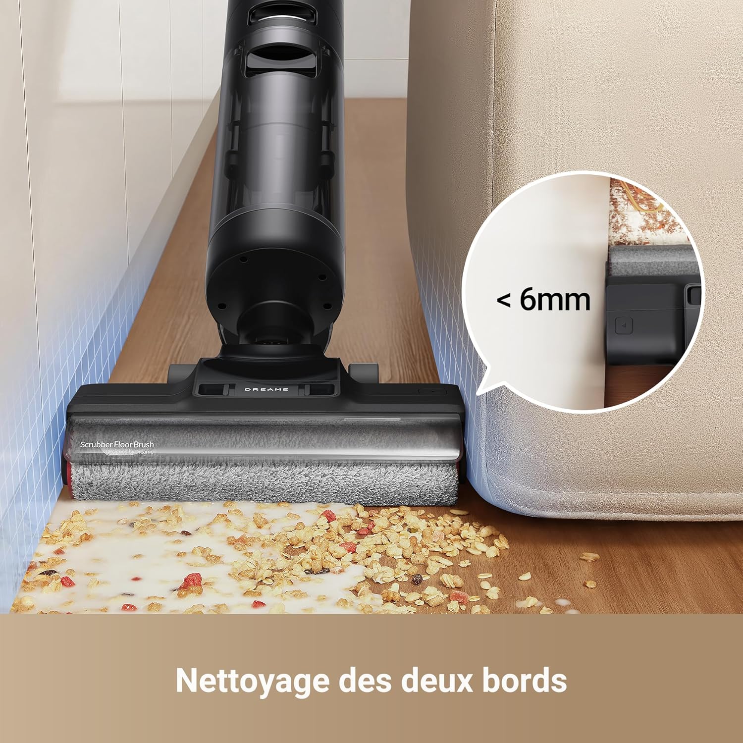 Dreame H12 Pro nettoyage coins et plinthes
