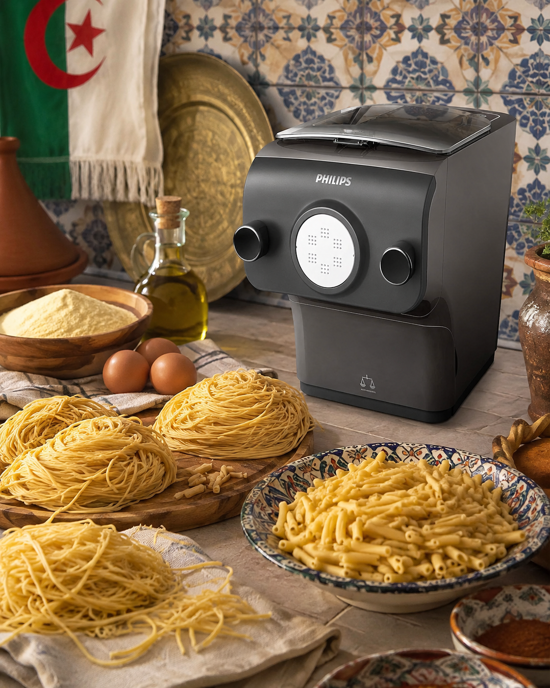 Philips Pasta Maker HR2382/15 – Machine à pâtes automatique 8 formes