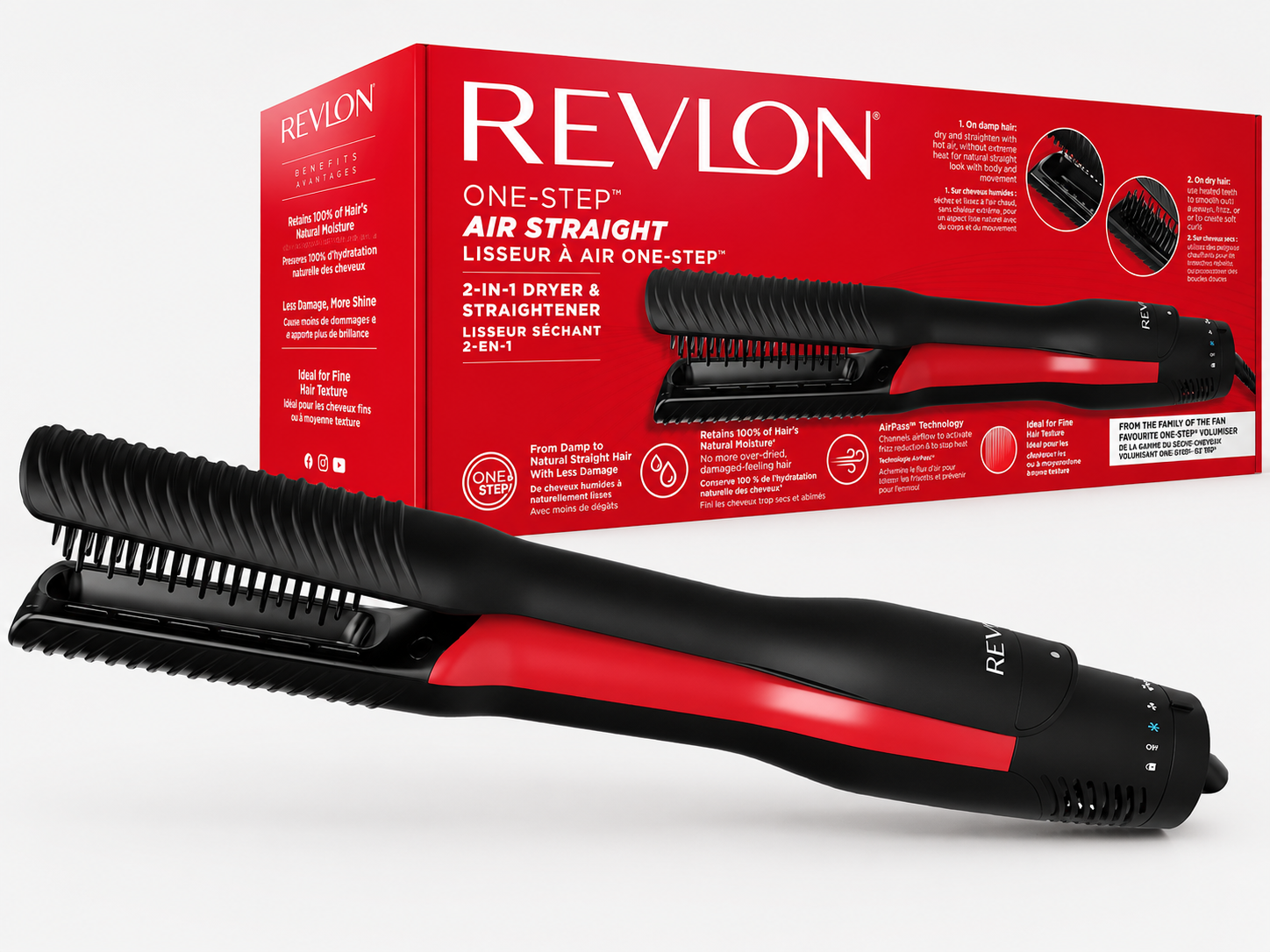 Brosse soufflante Revlon One-Step Air Straight 2-en-1 (Algérie)
