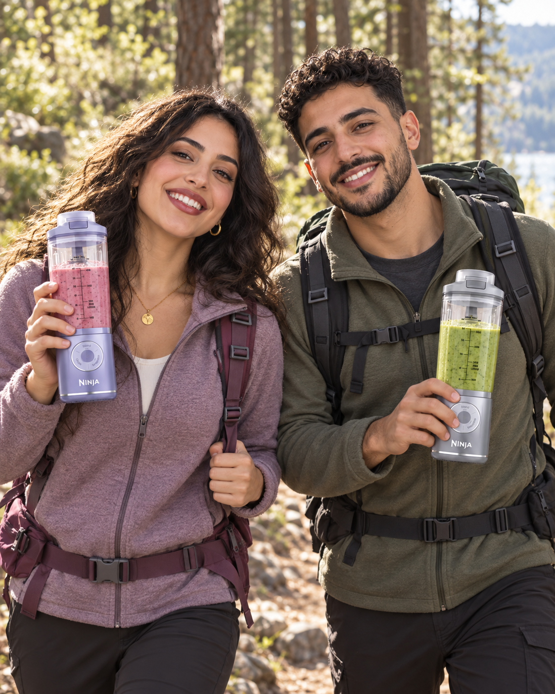 Ninja Blast Max — Pack de 2 Blenders Portables Sans Fil 570 ml (Lavande + Argent)