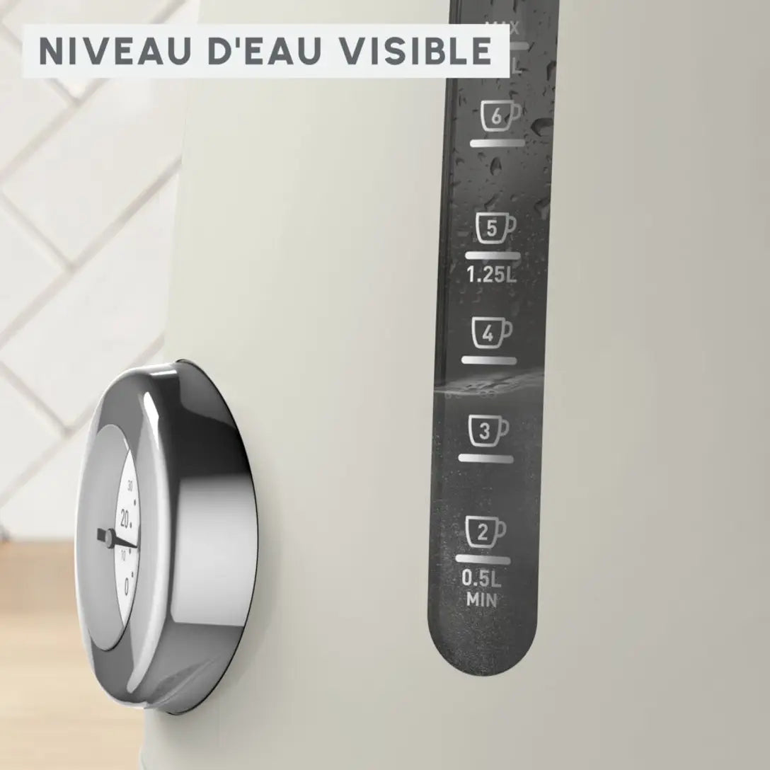 Moulinex Bouilloire, Soleil, 1,7 L, Indicateur de température, Ivoire