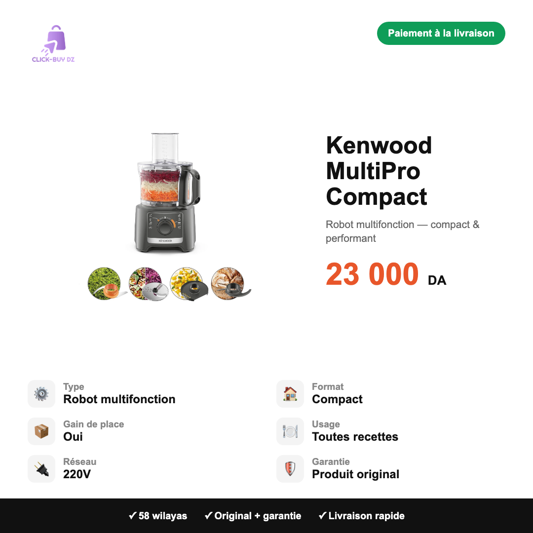 Kenwood MultiPro Compact — spécifications