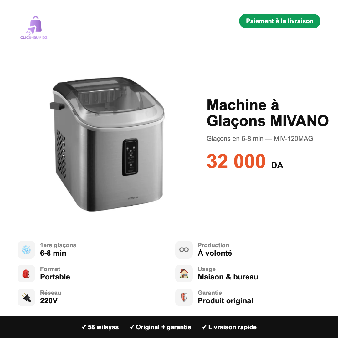 Machine à Glaçons MIVANO — spécifications