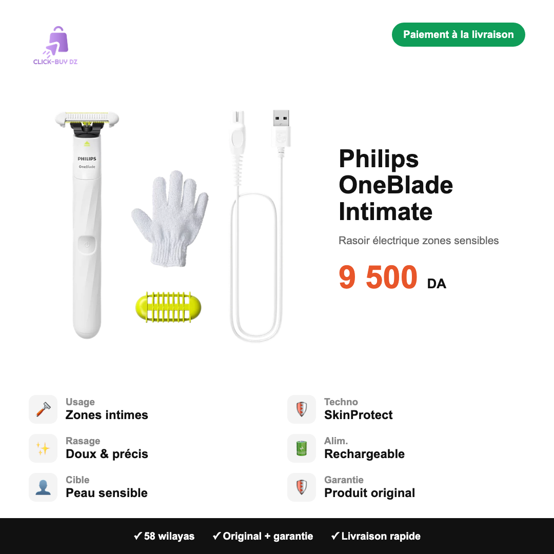 Philips OneBlade Intimate — spécifications