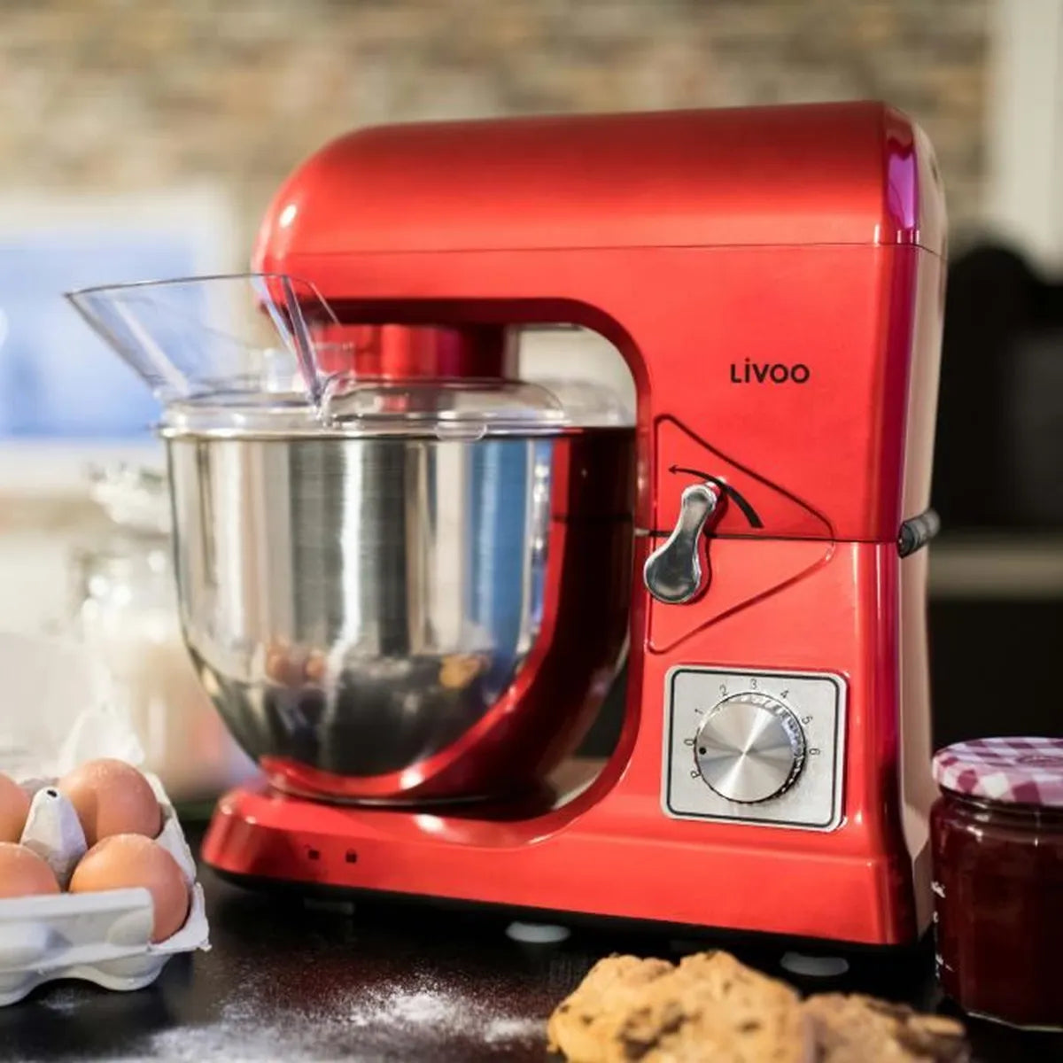 LIVOO 1000W - Bol 5L inox - 6 vitesses