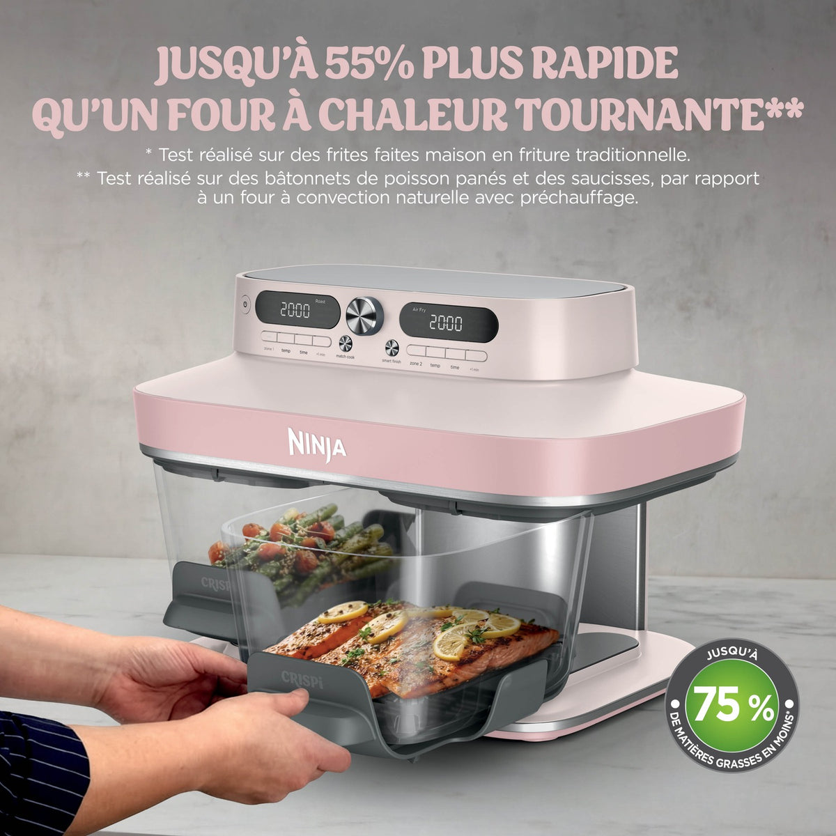Ninja CRISPi DualZone : jusqu’à 55 % plus rapide qu’un four à chaleur tournante