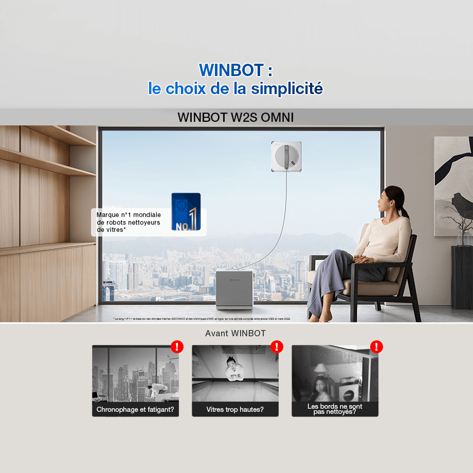 WINBOT W2S OMNI robot lave-vitres en action