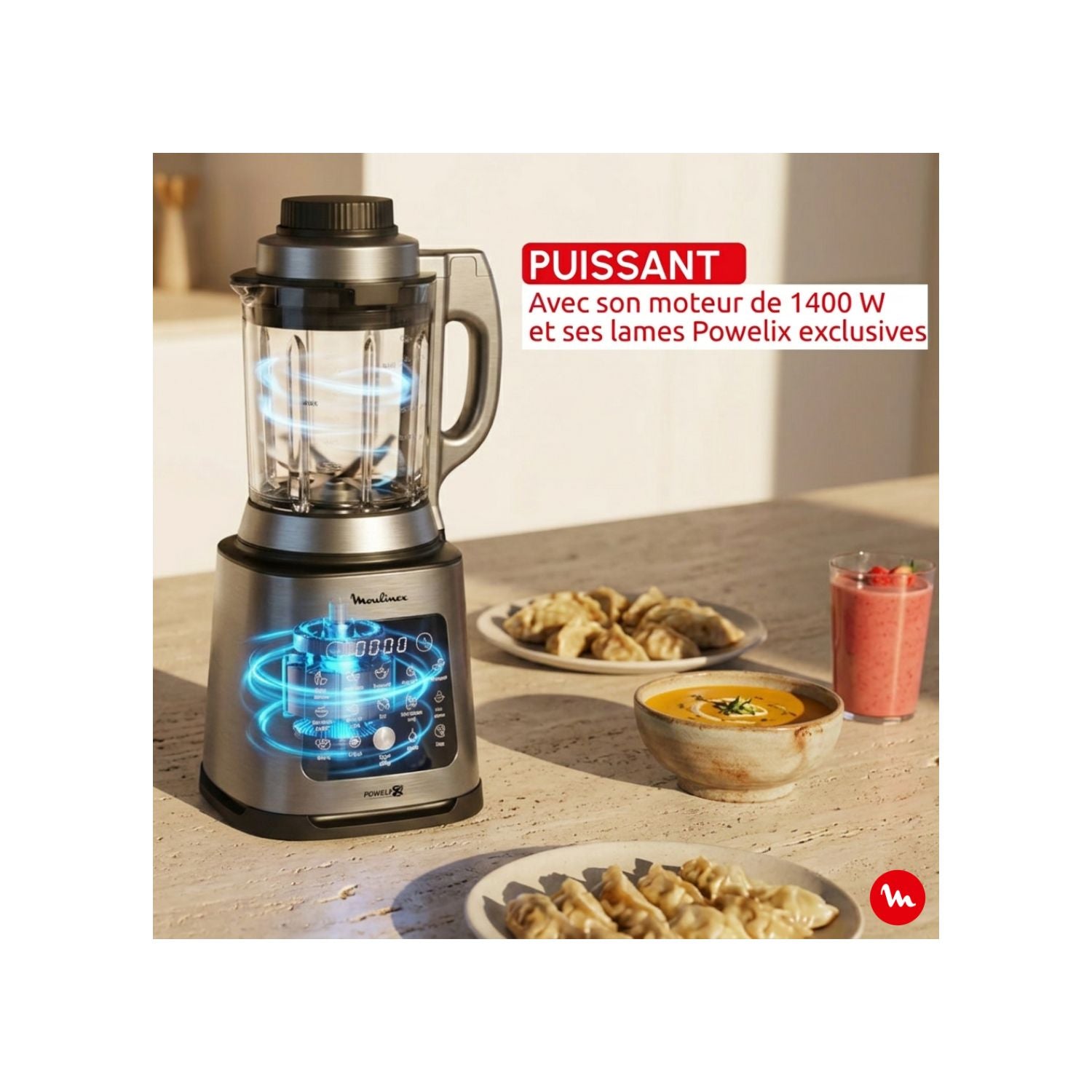 Moulinex PerfectMix Cook – moteur 1400 W et lames Powelix