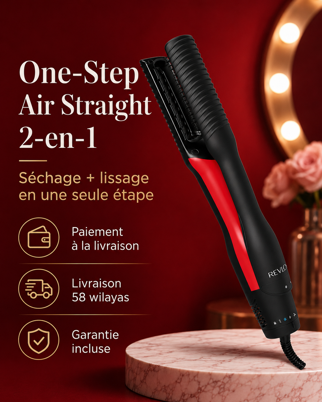 Brosse soufflante Revlon One-Step Air Straight 2-en-1 – vue 5