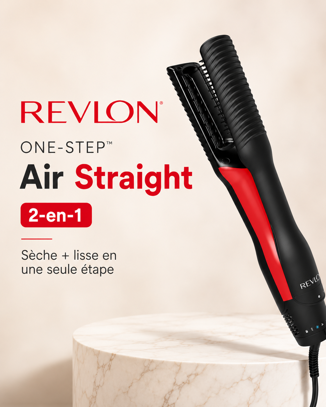 Brosse soufflante Revlon One-Step Air Straight 2-en-1 – vue 2