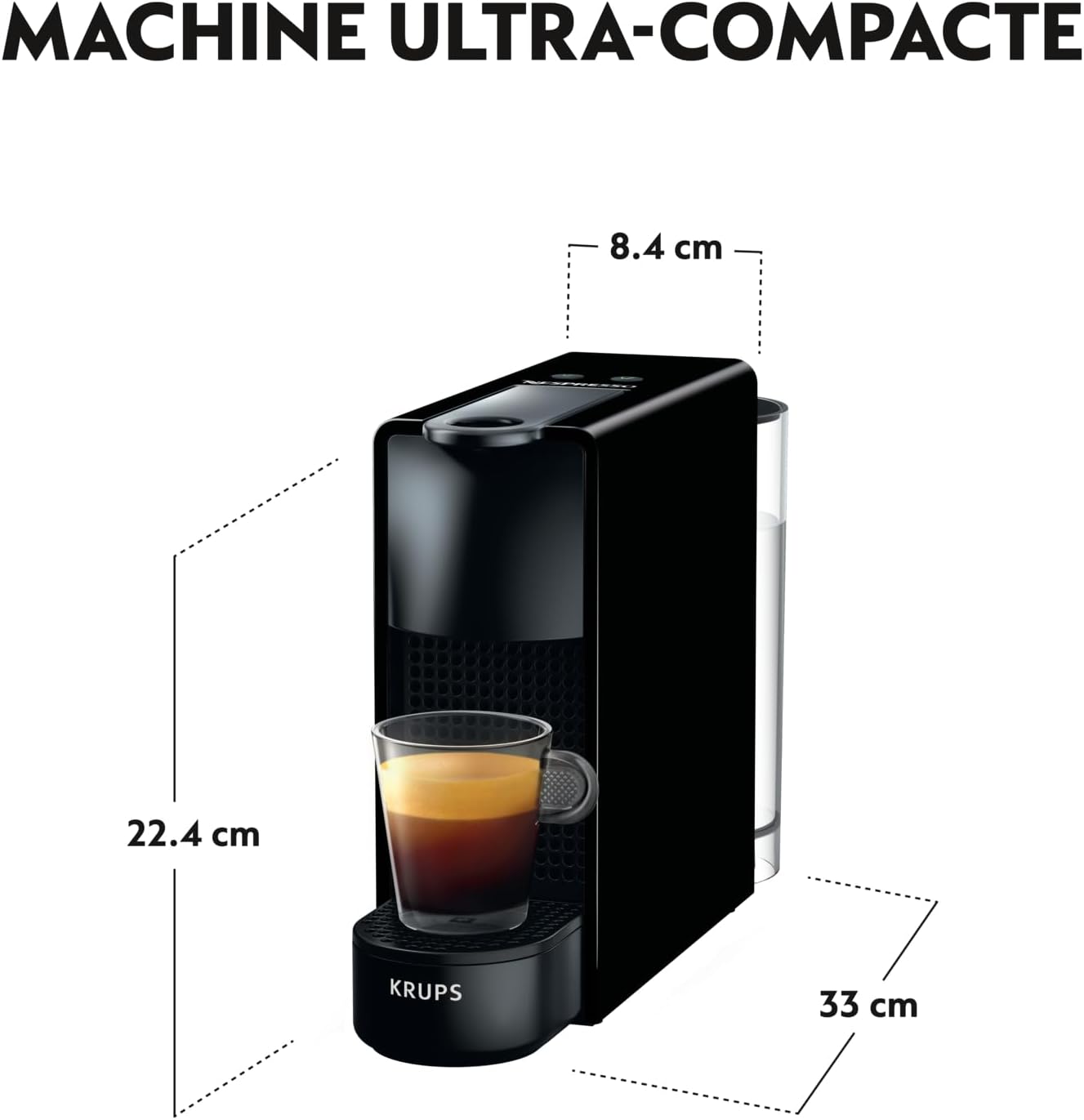 Nespresso Krups Machine à Café Essenza Mini Noir Cafetière à Capsules