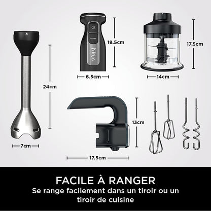 Ninja Foodi - Mixeur 3-en-1 Noir Puissance, Précision et Polyvalence dans un Appareil Compact