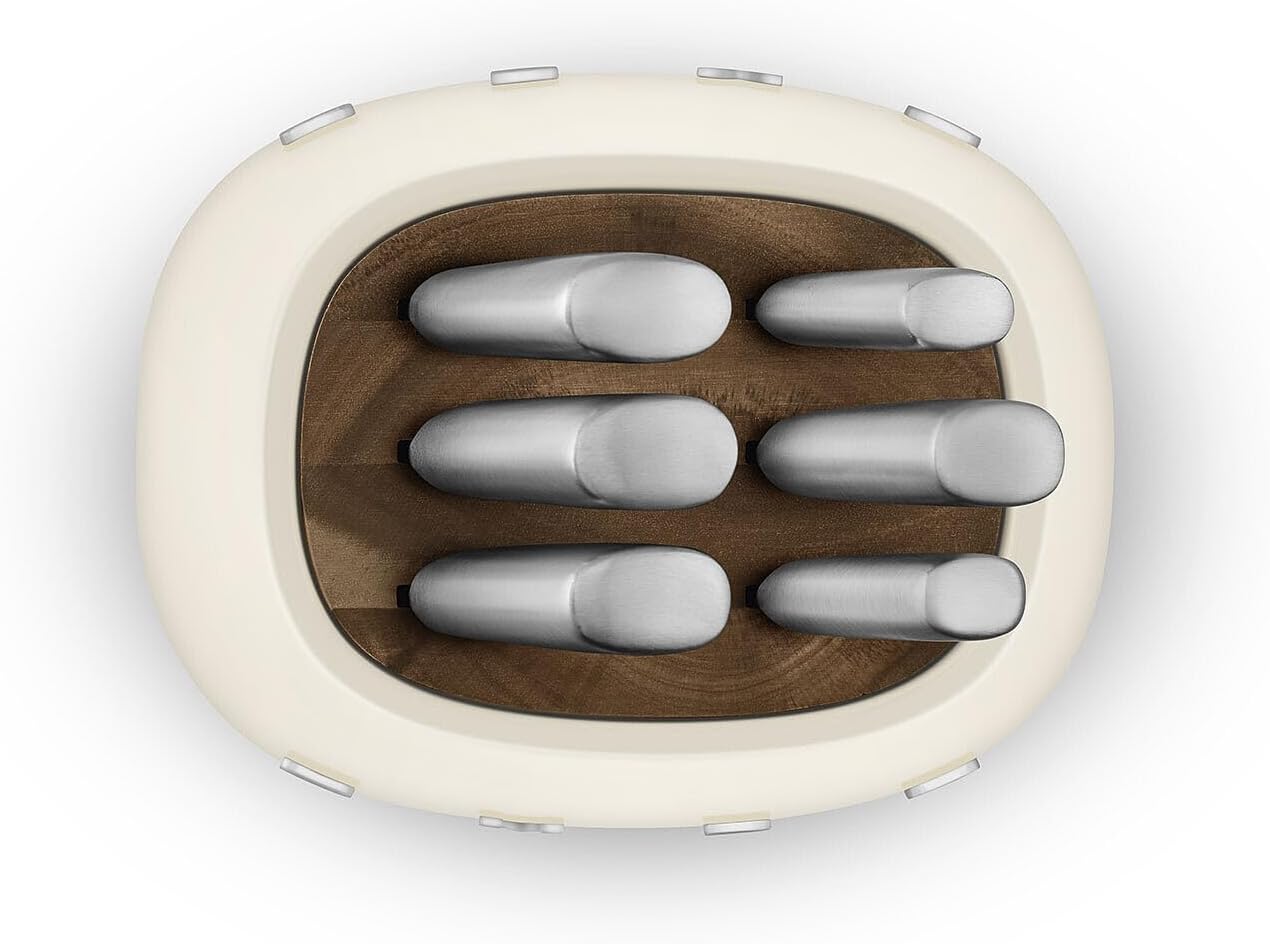 SMEG Set de Couteaux Professionnels 6 Pieces avec Bloc en Bois