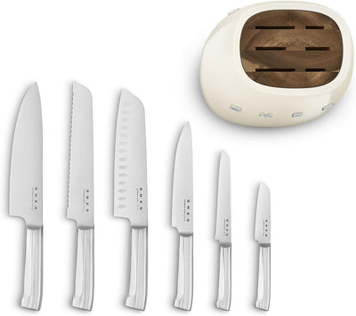 SMEG Set de Couteaux Professionnels 6 Pieces avec Bloc en Bois