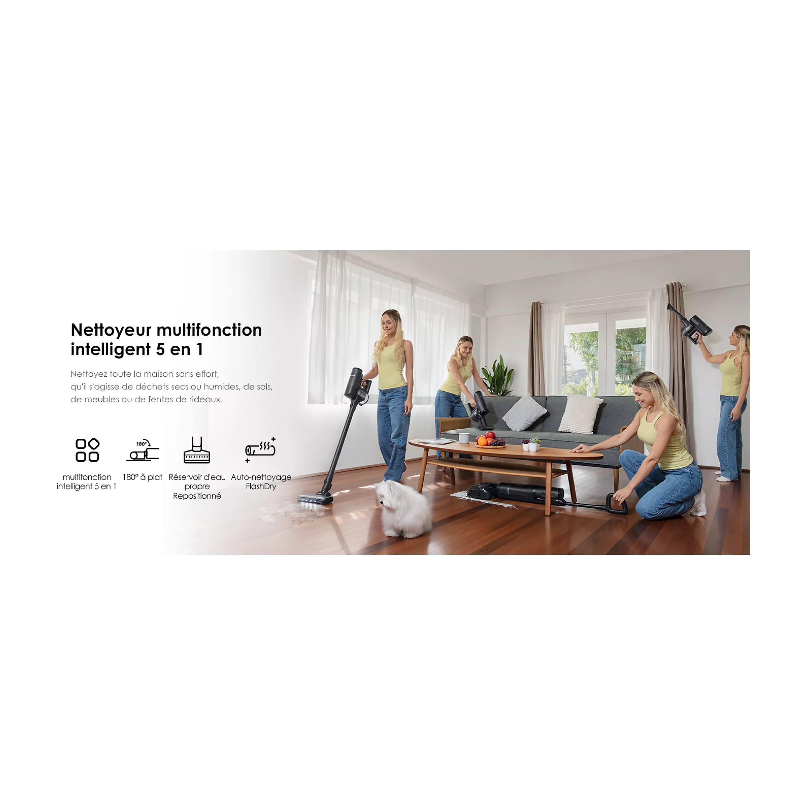 Tineco Aspirateur laveur Floor One S7 Switch Stretch Plus