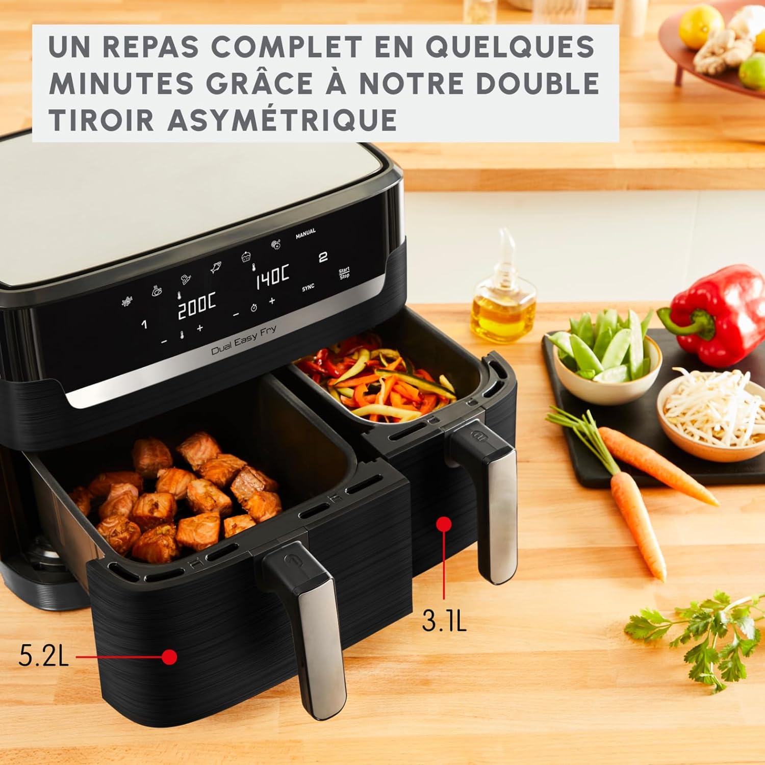 Moulinex Friteuse sans huile, Capacité 8,3 L easy fry and grill