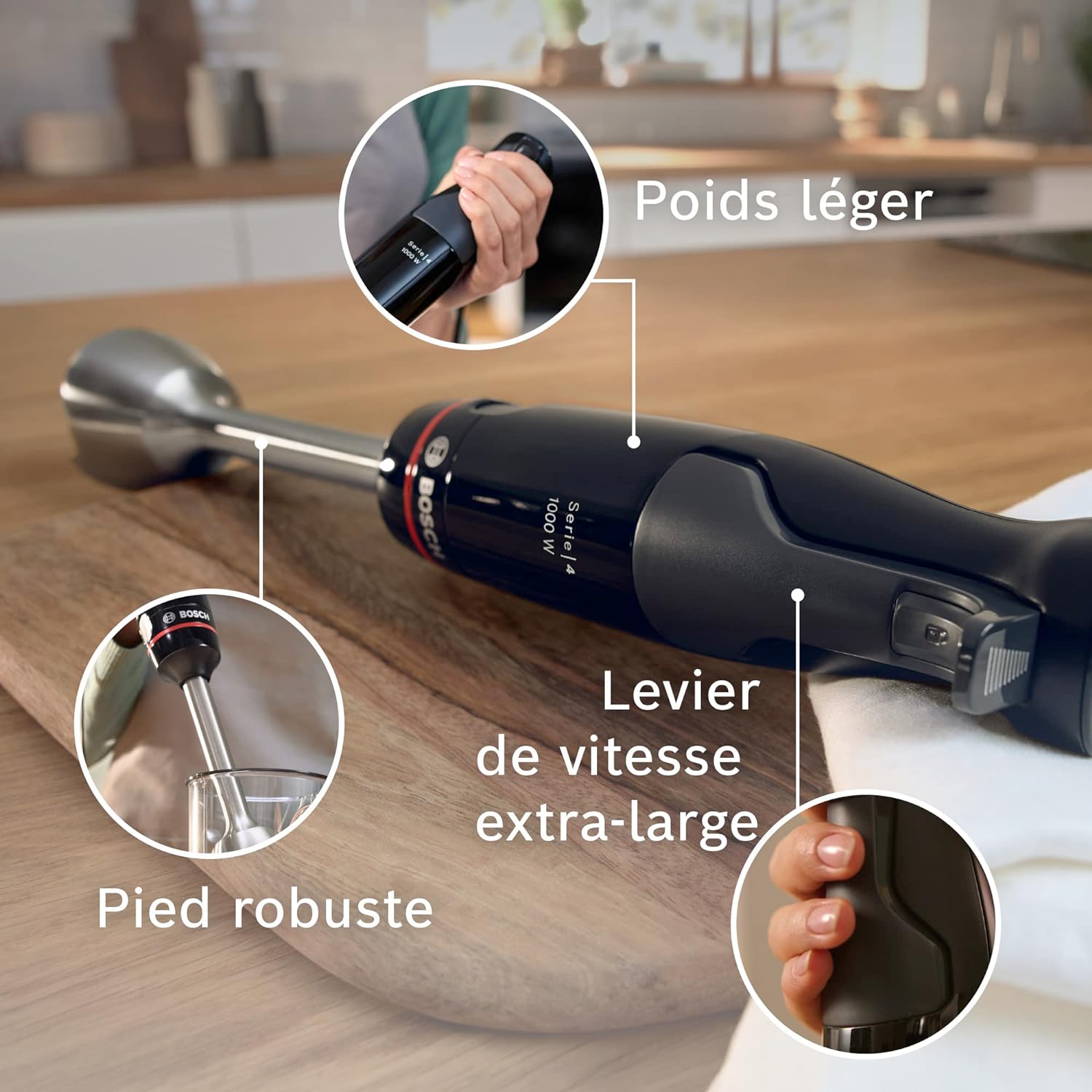 Bosch - ErgoMaster Series 4 Mixeur plongeant, 1000W,