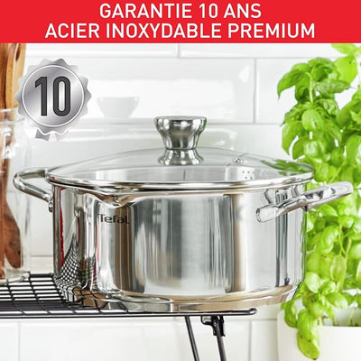 Tefal Duetto On – Batterie de cuisine 9 pièces induction en acier inoxydable