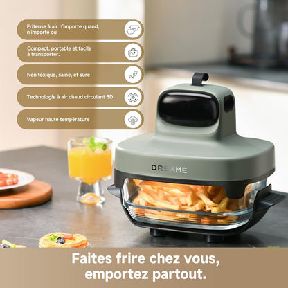 Friteuse à Air Dreame Tasti 4.5L + 2.5L - Sans Huile, Technologie Intelligente, 12 Programmes Automatiques