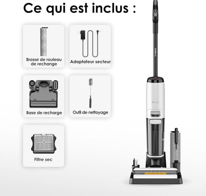 Tineco Floor One S7 Steam - Balai Vapeur Sans Fil avec Technologie Intelligente