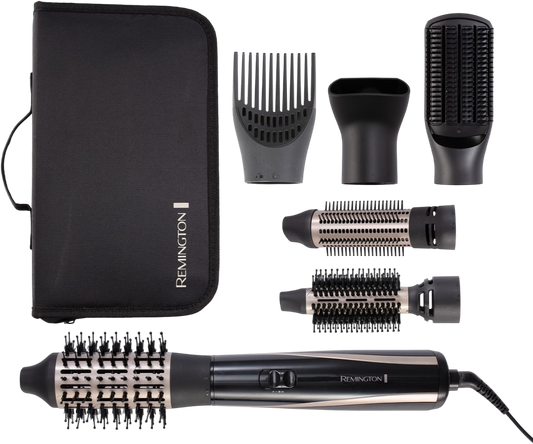 Remington Brosse soufflante Blow & Dry Caring Air Styler pour tous les types de cheveux, avec 6 accessoires de coiffage.