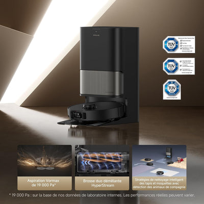 Dreame L40S Pro Ultra Noir – Robot Aspirateur Laveur Auto-Nettoyant 19000 Pa