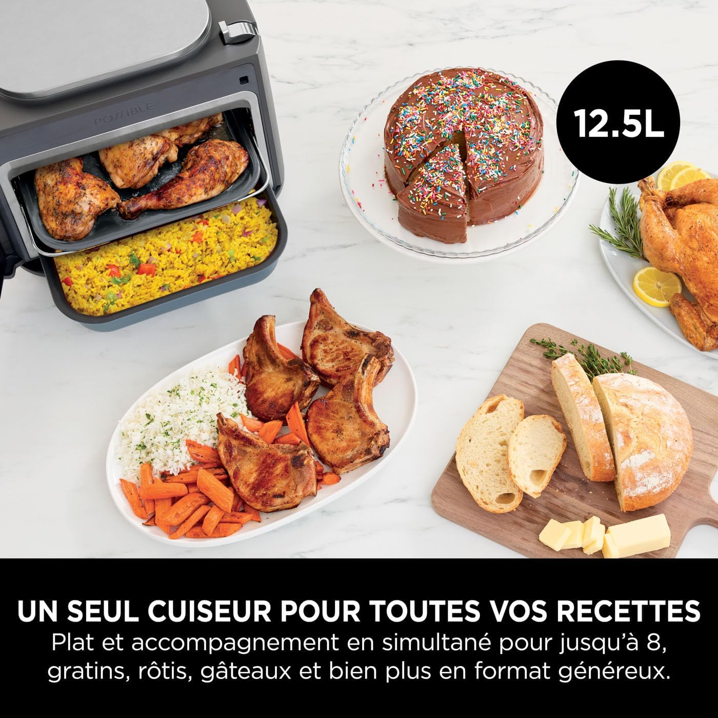 Ninja Combi Multicuiseur Four et Friteuse sans Huile 12-en-1