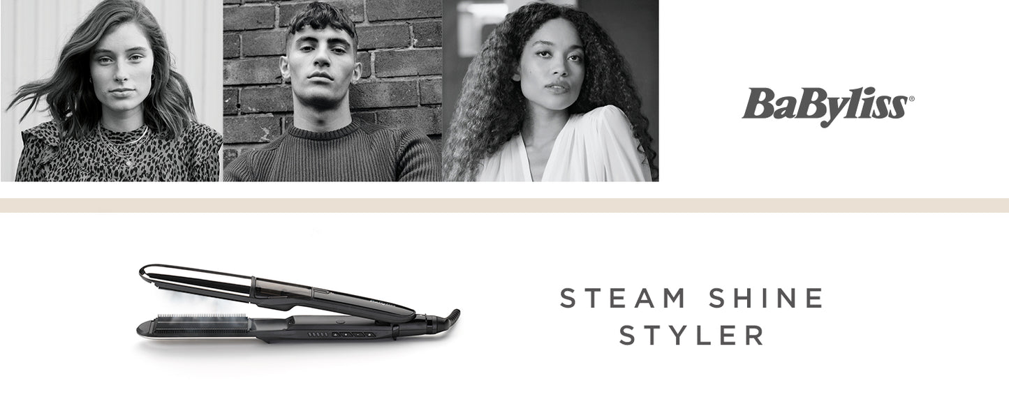 BaByliss  Lisseur vapeur Steam Shine avec plaques XL