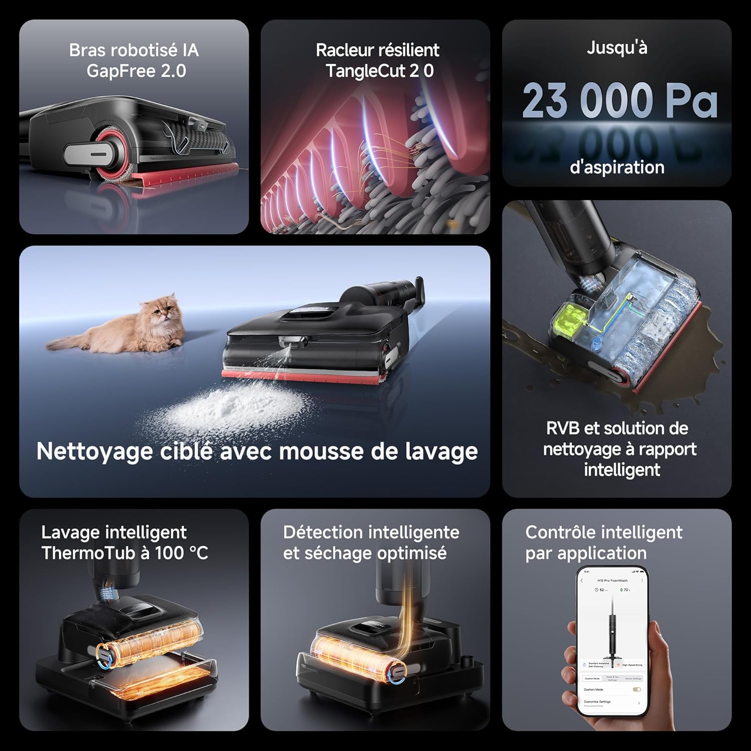 Dreame H15 Pro FoamWash - Aspirateur Laveur avec Technologie Mousse