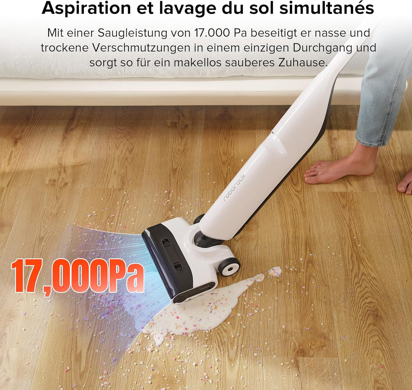 Roborock Flexi Lite – L’Aspirateur Balai Intelligent pour Nettoyage Humide et Sec