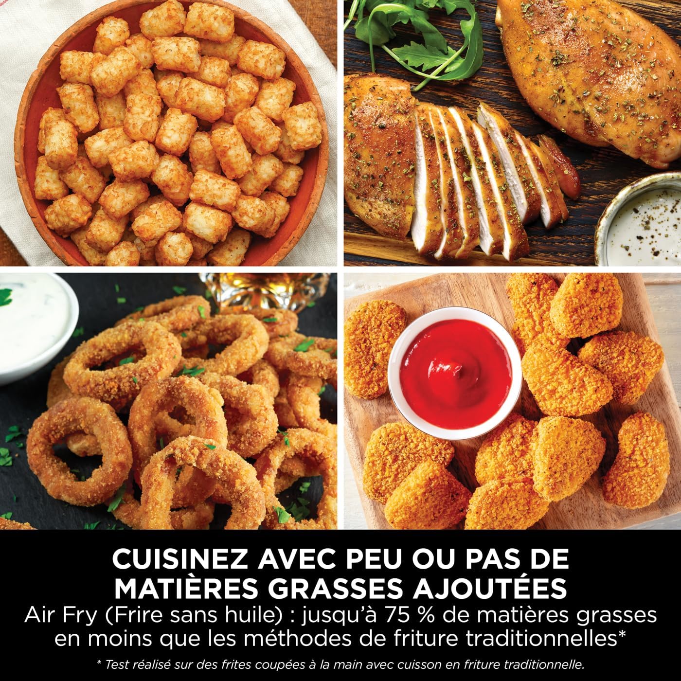 Ninja Double Stack Friteuse verticale sans huile à 2 tiroirs, 4 niveaux cuisson