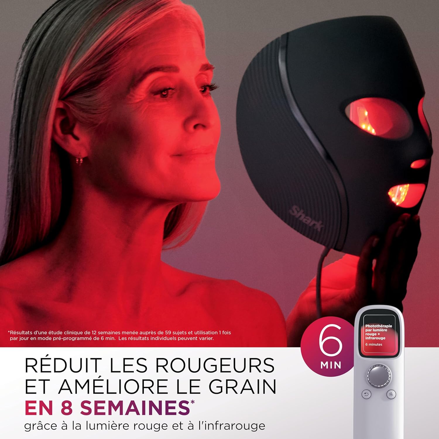 Shark Masque LED Visage Universel – Technologie Dermatologique à Domicile