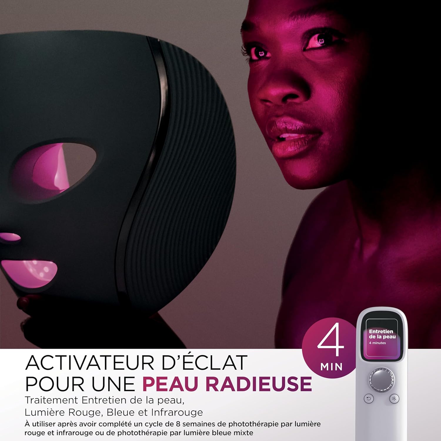 Shark Masque LED Visage Universel – Technologie Dermatologique à Domicile