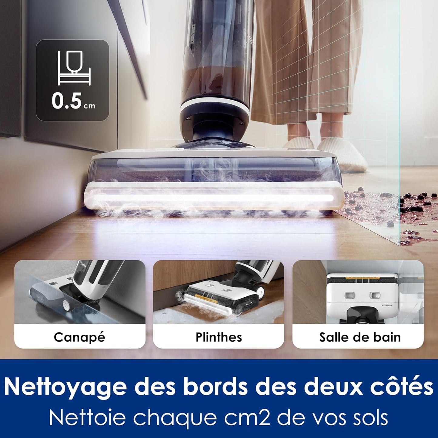 Tineco Floor One S7 Steam - Balai Vapeur Sans Fil avec Technologie Intelligente