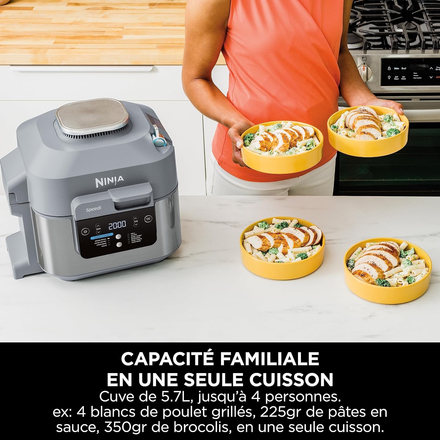 Ninja Speedi 10-en-1 Cuiseur rapide, Air Fryer, Friteuse à air et Multicuiseur, 5.7L, Repas pour 4 en 15 minutes