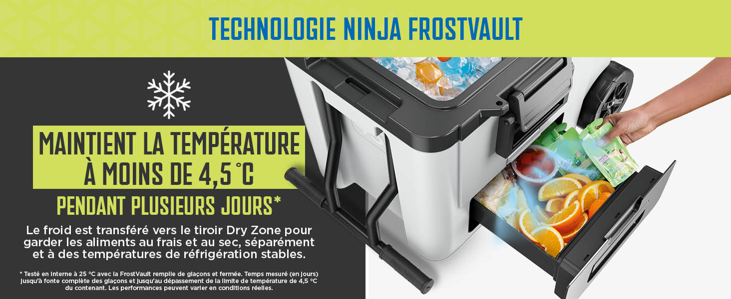 Ninja Glacière FrostVault 42 L Glacière roulante avec zone sèche, Gris ardoise – photo 10 – Algérie